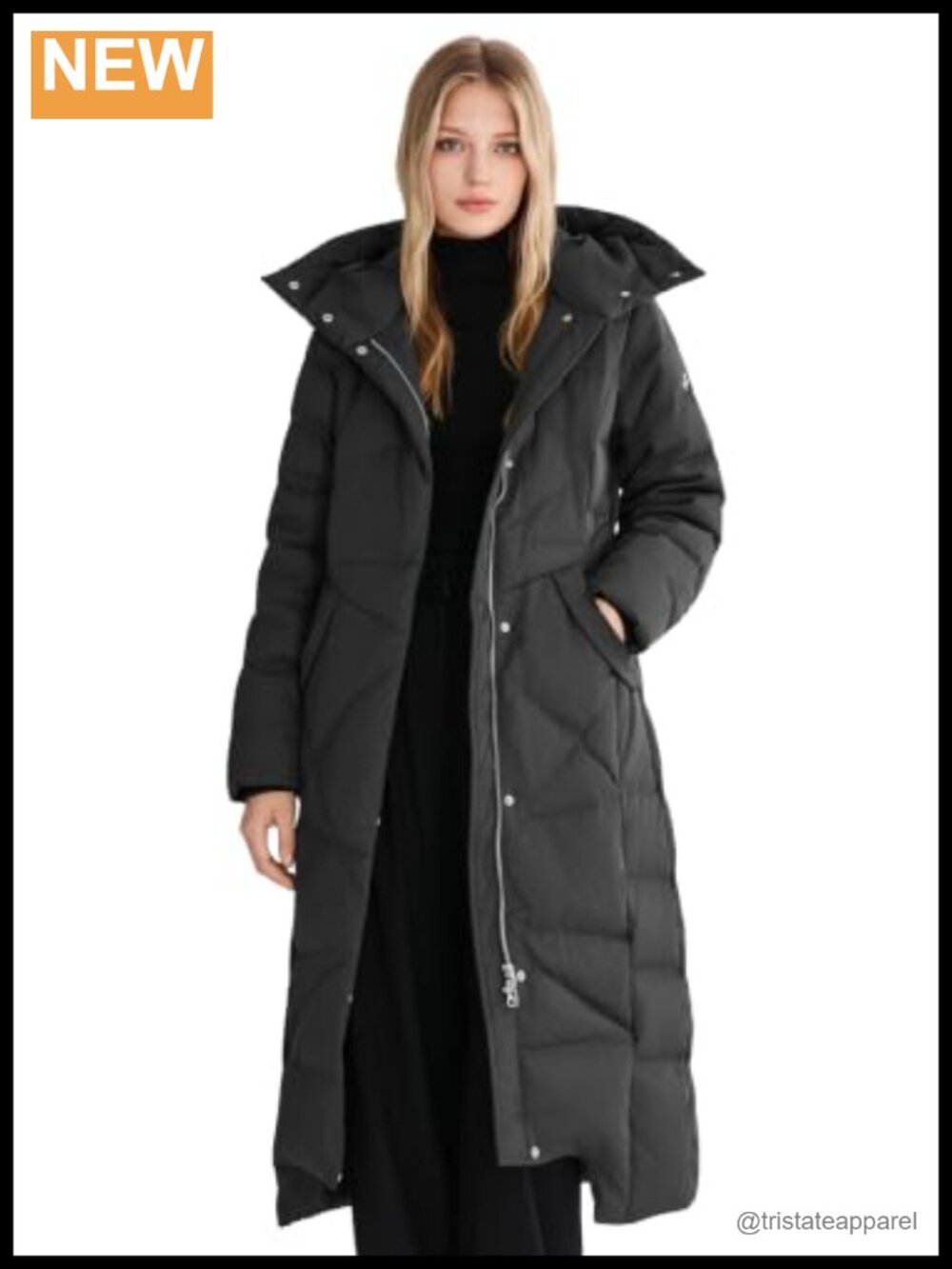 Women's Winter Long Maxi Down Puffer Coat with Hood